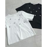 スムースコットンビジューデザインTシャツ | Re:EDIT | 詳細画像2