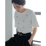スムースコットンビジューデザインTシャツ | Re:EDIT | 詳細画像4