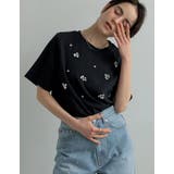 スムースコットンビジューデザインTシャツ | Re:EDIT | 詳細画像9