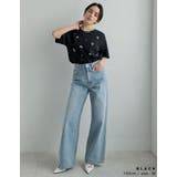 スムースコットンビジューデザインTシャツ | Re:EDIT | 詳細画像10