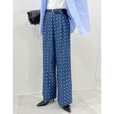 ブルー(511) | フラワー刺繍ライトオンスデニムワイドパンツ | Re:EDIT