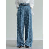 フラワー刺繍ライトオンスデニムワイドパンツ | Re:EDIT | 詳細画像13