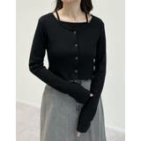 ブラック(501) | [2点セット]マルチWAYテレコリブキャミソール＆カーディガンアンサンブル | Re:EDIT