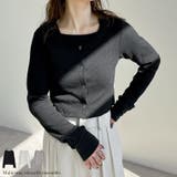 [2点セット]マルチWAYテレコリブキャミソール＆カーディガンアンサンブル | Re:EDIT | 詳細画像1 