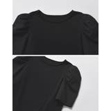 [接触冷感]異素材切り替えタックパフスリーブTシャツ | Re:EDIT | 詳細画像14 