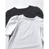 [接触冷感]異素材切り替えタックパフスリーブTシャツ | Re:EDIT | 詳細画像2 