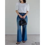 [接触冷感]異素材切り替えタックパフスリーブTシャツ | Re:EDIT | 詳細画像6 