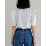 [接触冷感]異素材切り替えタックパフスリーブTシャツ | Re:EDIT | 詳細画像7 