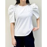 異素材切り替えタックパフ袖Tシャツ | Re:EDIT | 詳細画像8