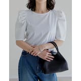 [接触冷感]異素材切り替えタックパフスリーブTシャツ | Re:EDIT | 詳細画像9 