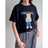 ブラック×イエロー(934) | [UVカット][接触冷感]オーバーサイズベアプリントTシャツ | Re:EDIT