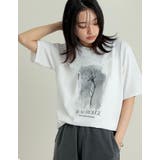 ホワイト(502) | [UVカット][紫外線対策]箔フラワーTシャツ | Re:EDIT