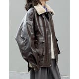 [2WAY]フェイクレザーティペット付きブルゾン | Re:EDIT | 詳細画像14 