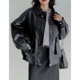 [2WAY]フェイクレザーティペット付きブルゾン | Re:EDIT | 詳細画像24 