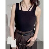 [ブラ紐隠し]前後2WAYテレコリブスクエアホルターネックタンクトップ | Re:EDIT | 詳細画像8 