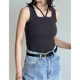 [ブラ紐隠し]前後2WAYテレコリブスクエアホルターネックタンクトップ | Re:EDIT | 詳細画像25 