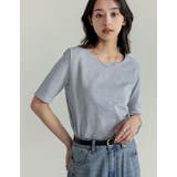 前後2WAYマシュマロカットソーショルダーパッド半袖トップス | Re:EDIT | 詳細画像9