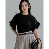綿天竺ショルダーフリルTシャツ | Re:EDIT | 詳細画像3