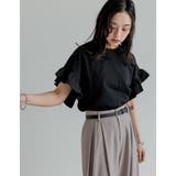 綿天竺ショルダーフリルTシャツ | Re:EDIT | 詳細画像7