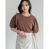 [二の腕カバー][涼感]レーヨンブレンドパフスリーブスポンジニットトップス | Re:EDIT | 詳細画像31 