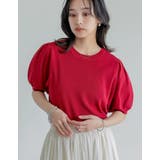 [二の腕カバー][涼感]レーヨンブレンドパフスリーブスポンジニットトップス | Re:EDIT | 詳細画像35 