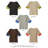 プリーツ袖配色クルーネックトップス | Re:EDIT | 詳細画像18
