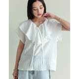 フロントリボンラッフルカラーフリルブラウス | Re:EDIT | 詳細画像12