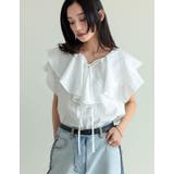 フロントリボンラッフルカラーフリルブラウス | Re:EDIT | 詳細画像3