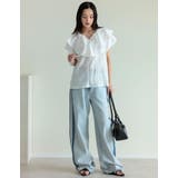 フロントリボンラッフルカラーフリルブラウス | Re:EDIT | 詳細画像10