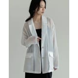 [新色追加]金ボタンシアーオーガンジーテーラードジャケット | Re:EDIT | 詳細画像2 