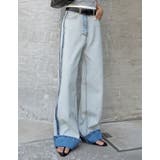 ブルー(511) | ワイドストレートリバースデニムパンツ | Re:EDIT