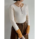 配色レイヤードライクヘンリーネックニットトップス | Re:EDIT | 詳細画像12 