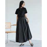 [低身長サイズ有]異素材ドッキング裾バルーンドロストワンピース | Re:EDIT | 詳細画像17 