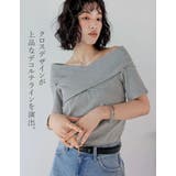 2WAYリブカットソーオフショルクロスデザイントップス | Re:EDIT | 詳細画像9