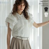 ジョーゼットフリルスリーブ半袖ブラウス | Re:EDIT | 詳細画像1