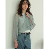 前後2WAYシアー楊柳袖スリットブラウスカーデ | Re:EDIT | 詳細画像2