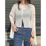 前後2WAYシアー楊柳袖スリットブラウスカーデ | Re:EDIT | 詳細画像4