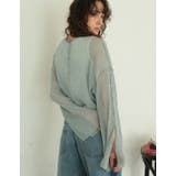 前後2WAYシアー楊柳袖スリットブラウスカーデ | Re:EDIT | 詳細画像7