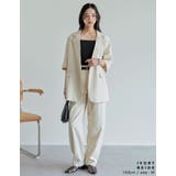 リネンライクタックバレルレッグパンツ | Re:EDIT | 詳細画像12