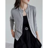 グレー(005) | 配色レイヤード風涼感ニットカーディガン | Re:EDIT