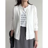 アイボリー(604) | 配色レイヤード風涼感ニットカーディガン | Re:EDIT