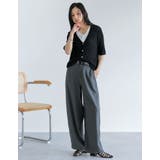 リブニット配色レイヤード風半袖カーディガン | Re:EDIT | 詳細画像11