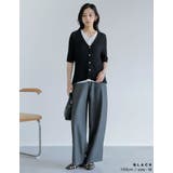 リブニット配色レイヤード風半袖カーディガン | Re:EDIT | 詳細画像7