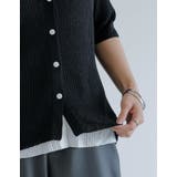 リブニット配色レイヤード風半袖カーディガン | Re:EDIT | 詳細画像8