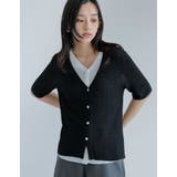 リブニット配色レイヤード風半袖カーディガン | Re:EDIT | 詳細画像9