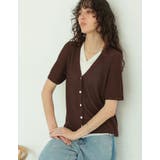 リブニット配色レイヤード風半袖カーディガン | Re:EDIT | 詳細画像23