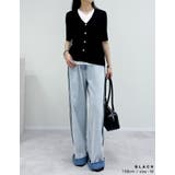 リブニット配色レイヤード風半袖カーディガン | Re:EDIT | 詳細画像25