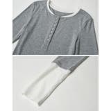 [涼感]配色レイヤード風ヘンリーネックニットトップス | Re:EDIT | 詳細画像13 