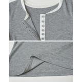 [涼感]配色レイヤード風ヘンリーネックニットトップス | Re:EDIT | 詳細画像14 