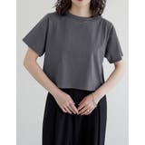 チャコール(703) | [リニューアル][接触冷感][UVカット]セミクロップド半袖Tシャツ | Re:EDIT